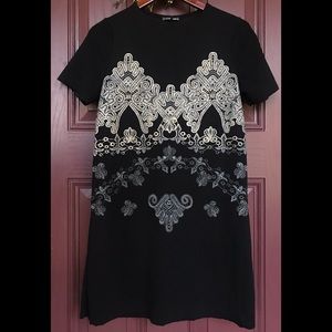 🍒 ZARA Black Short Sleeve Shirt Shift Mini Dress